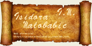 Isidora Malobabić vizit kartica